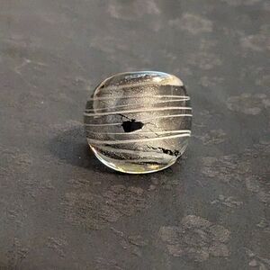 Beautiful Artisan Murano Type Silver Foil Glass Ring